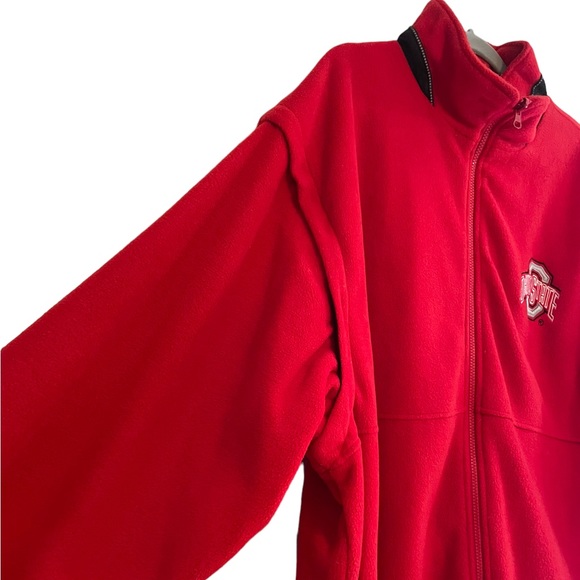 Ohio State fleece zip up jacket XXL with removable arms vest Buckeyes “fits Big” - Picture 3 of 10